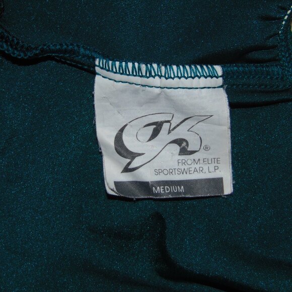 GK Long Sleeve Green Silver Leotard M - Picture 4 of 6